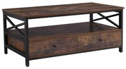 Konferenční stolek Houseland Rustic hnedý/čierny