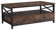 Konferenční stolek Houseland Rustic hnedý/čierny