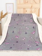 Baránková deka mikroplyš Exclusive 150 × 200 cm – Motýliky sivé