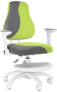 Detská rastúca stolička Neoseat KINDER WHITE PLUS — látka, šedá / zelená