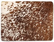 Hnedo biele obdĺžnikové prestieranie z hovädzej kože - 30 * 40 * 1cm