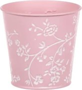 Obal na kvetináč ružový s bielymi ružami, 11 cm%