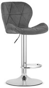 Barová stolička WEST VELVET, sivá