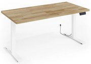 Elektrický PC stolík Natura 120 (dub + biela). Akcia -7%. Vlastná spoľahlivá doprava až k Vám domov. 1124887