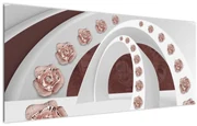 Obraz - 3D oblúky s kvetmi (120x50 cm)