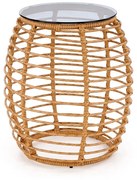 ZÁHRADNÝ RATANOVÝ STOLÍK HANES SO SKLOM 56 cm