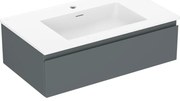 Mexen Orio, kúpeľňová skrinka 80 cm s umývadlom Otis, 1 zásuvka, grafitová matná/biela matná, 91A10-08023-1-BF66-W18M01
