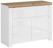 Skriňa VILGO 2D1S, lesklá biela