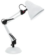 ACA DECOR Retro stolná lampa UFFICIO, biela farba