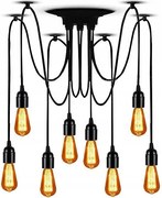 Toolight - Stropná lampa Spider 8xE27, čierna, OSW-00018