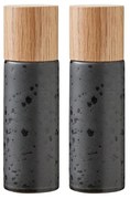 Čierna keramická súprava mlynčekov na korenie a soľ 2 ks Gastro Black – Bitz