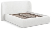 Biela čalúnená dvojlôžková posteľ s úložným priestorom s roštom 180x200 cm Hauke – Makamii