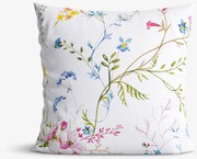 Goldea bavlnená obliečka na vankúš - maľované lúčne kvety 40 x 40 cm