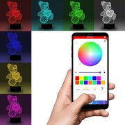 3Dmix 3DL-SMRT085 – 3D LED nočná lampa 3Dmix - Smetiarske auto (Smart)