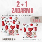 INTERMEDIC SK Obliečka na vankúš Valentine White 40x40 cm – 2+1 ZADARMO
