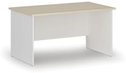 Kancelársky písací stôl rovný PRIMO WHITE, 1400 x 800 mm, biela/breza