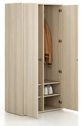 Šatníková skriňa FRAME, 2 oddiely, 872 x 450 x 1735 mm, PUSH-lock, dub prírodný