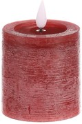 Sviečka s LED osvetlením a časovačom, červená, parafín, 10 cm