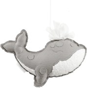 Závesná dekorácia veľryba šedá 40x25x8cm