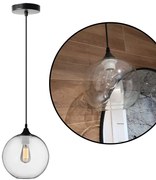 Stropné svietidlo BALL čierne/biele - kov/sklo - číre