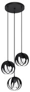 Sollux SL.1088 - Luster na lanku TULOS 3xE27/60W/230V čierna