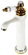 Izmir White & Gold zvýšená retro umývadlová batéria