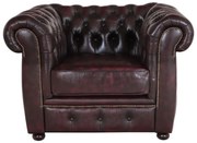Pohovka jednomiestna Chesterfield Liverpool z pravej hovädzej kože New Red New Red