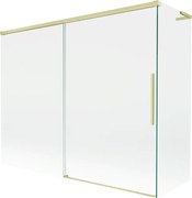Mexen Rox, L posuvná 2-krídlová vaňová zástena 190 + 80 x 150 cm, 8mm číre sklo, zlatý matný profil, 8C9L-190-080-55-00