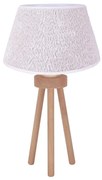 Duolla - Stolná lampa BOUCLE 1xE27/15W/230V pr. 28 cm biela/drevo
