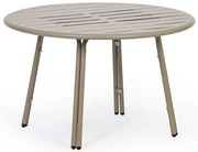 Kovový bistro stôl VENTO, priemer 80 cm, na vonkajšie použitie, béžová