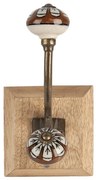 Drevený nástenný háčik s maľovanými knopkami - 10*11*18 cm