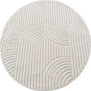 Ayyildiz, Kusový koberec Helix 2201 cream kruh, 120x120, biela, chodba / predsieň