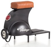 furniture-nabytek.cz - Barová stolička Skúter, lakovaný kov, hnedá / čierna