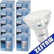SADA 10x GU10 LED žiarovka PHILIPS 4,9W 550lm - teplá biela
