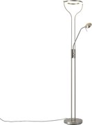 Moderná stojaca lampa oceľ s čítacím ramenom vrátane LED a stmievača - Divo