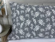 INTERMEDIC SK Obliečka na náhradný manžel Krep Sivé lístie – 100 % bavlna, 50x150 cm, zips