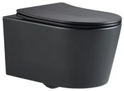 WC závesné SAT Brevis vrátane dosky softclose, 48 cm, čierny SATBRE010RREXPBKM