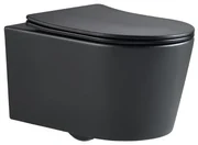 WC závesné SAT Brevis vrátane dosky softclose, 48 cm, čierny SATBRE010RREXPBKM
