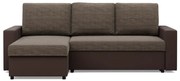 Rohová rozkladacia sedačka LUNA hnedá / cappuccino