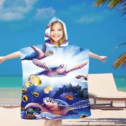 Detské pončo OCEAN WORLD modré 60x90 cm