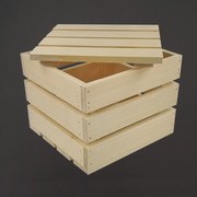 AMADEA Drevená darčeková debnička s vekom, masívne smrekové drevo, 20x19x16 cm (dĺžka/šírka/výška)