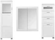 Livarno home Kúpeľňová skrinka Basel + Skrinka so zrkadlom Basel + Skrinka do kúpeľne Basel (800008683)