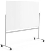 Biela magnetická tabuľa s kolieskami DORIS, obojstranná, 2000x1200 mm