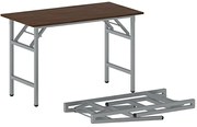 Konferenčný stôl FAST READY, 120x60 cm, sivostrieborná podnož, orech