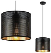 Závesné svietidlo Asti0, 1x čierne PVC tienidlo, (fi 20cm), g, b