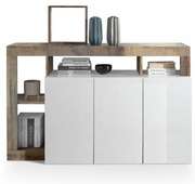 Komoda LENOR biela/hnedá