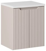Závěsná skříňka pod umyvadlo Nova Cashmere s deskou 50 cm kašmírová/bílá
