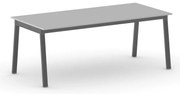 Rokovací kancelársky stôl PRIMO BASIC, 200x90 cm, čierna podnož, sivá