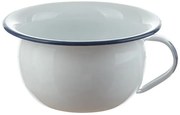 Biela smaltovaná misa s uchom White blue - Ø 18*10cm - 1L