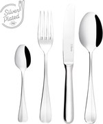 Príborový set 24 ks - nôž s dutou rúčkou a krátkou čepeľou – Baguette postriebrený - 100942